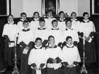 image1559  Christmas card from Mr and Mrs Paterson. Captioned: "Fourteen Angels!!?" Back row: Sandilands, Blount, Rock, Self, Payne, Stedall,? Mid row: Godson, Cordingly, Latham, Rumbold Front row: Jones, Martin (?), Spens