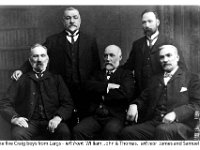 ft1  The five Craig boys from Largs left front William, John & Thomas left rear James & Samuel